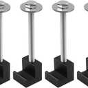 4PCS Truck Tool Box Mounting Kit,Aluminum Alloy Tool Box Mount J Hook Crossover Tie Downs,Universal Truck Accessories Pickup Toolbox Rail Mounting Kit for Fix Tool Boxes (Black)