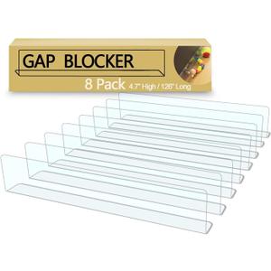 8-Pack Toy Blocker, 4.7" Height Gap Bumper for Under Furniture, BPA Free Safe PVC with Strong Adhesive, Stop Things Going Under Sofa Couch or Bed, Easy to Install 8-Pack Toy Blocker, 4.7" Height Gap Bumper for Under Furniture, BPA Free Safe PVC with Strong Adhesive, Stop Things Going Under Sofa Couch or Bed, Easy to Install