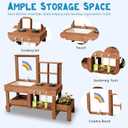 Mud Kitchen Playset for, Outdoor Wooden Toy Play Kitchen Set for Boys and Girls, Kitchen Accessories and Garden Sink with Faucet & Storage Shelves for Backyard Garden Toy (Brown), 47.2" x 18.5" x 39"