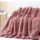 Cottonblue Jacquard Weighted Blanket 20 lbs for Adults Queen Size, Ultra Soft Sherpa Fleece Blanket for Relax and Sleep, Cozy Comfort Heavy Bed Blankets with Glass Beads, 60x80 Inches, Apricot Pink