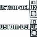 Pair Set Custom Deluxe 10 Emblem 3D Badge 14051845 Insert Replacement for 1981-1988 Pickup Truck C10 K10 R10 V10 (Chrome Black)
