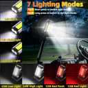 Magnetic Rechargeable Golf Cart LED Dome Lights with 360° Rotation & 7 Modes, Waterproof Portable Golf Cart Work Light with Hook, Golf Cart Accessories for Golf Cart Camping RV Hiking