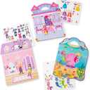 Melissa & Doug Puffy Sticker Activity Books Set: Dress-Up, Princess, Mermaid - 208 Reusable Stickers - FSC Certified