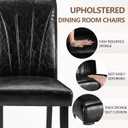VECELO Upholstered Dining Chairs Set of 2, Modern PU Leather Dinning Room Chair with Solid Wood Legs and High Back, Parsons for Kitchen/Living Room- Black