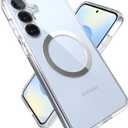 Speck Samsung Galaxy S25 Plus Case - Magnet Case,13-Foot Drop Protection,Anti-Yellowing -Samsung S25 Plus Case Magsafe-Raised Bezel & Enhanced Buttons - Presidio Perfect-Clear -Clear/Chrome(Pack of 1)