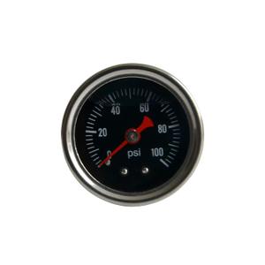 2 x Fuel Pressure Gauge 0-100 Psi, 1.9 Black Dial, 1/8 NPT Back Mount, Stainless Steel Case, Glycerin Filled Gauges for Water Oil Air Pressure Test
