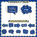 24 Pcs Teacher Staff Volunteer We Appreciate You Decorations Photo Booth Props Appreciation Decor Blue and Gold Thank You Sign Photo Props for Teacher Nurse Employee Coworker Appreciation