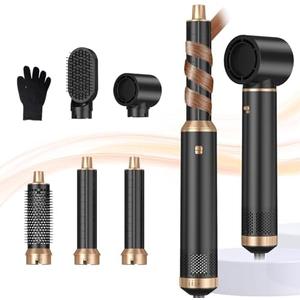 Blow Dryer Brush 5 in 1, Negative Ion Hair Dryer Brush Set Upgrade Hot Air Brush Air Styler Curling Wrap Air Curler, Curling Iron Hair Styling Tools As A Gift for Straight/Curl/Drying/Smoothing