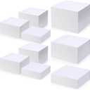 Suzile 9 Pcs Acrylic Buffet Risers Display Box Cube 5 Sided Food Riser Table Stand for Display with Hollow Bottoms for Party, 8 x 8 x 6, 7 x 7 x 4 Inches, 6 x 6 x 2 Inches(White)