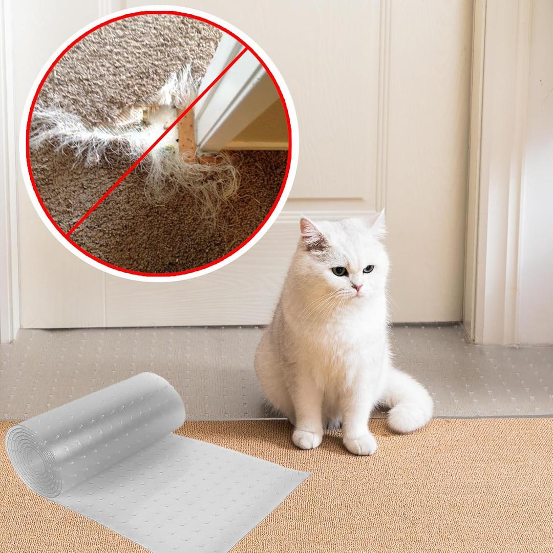 Uross Pet Protector Mat for Doorways - 6.56FT, Anti-Scratch Plastic, Protects Carpet from Cat Scratches (6.56FT x 11.8 in(1pcs), Transparent)