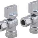 LD Valve- 1/4 Turn Angle Stop Valve 3/8-in FIP Iron Pipe x 3/8-in OD Compression,Quarter Turn LF Chrome Plated Brass Water Shut Off Angle Valve for Faucet or Toilet Installation(2-Pack)