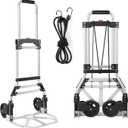 Folding Hand Truck and Dolly, 200 LB Capacity Upgraded Aluminum Dolly Cart, Portable Folding Hand Cart for Travel, Moving, Shopping, Office Use, Black