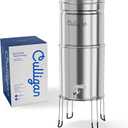 Culligan MaxClear 3 Gallon Gravity Water Filter System, Polished Stainless-Steel Countertop Water Filter NSF/ANSI Certified to Reduce Microplastics, Lead & Total PFAS, with 1 Ceramic Filter