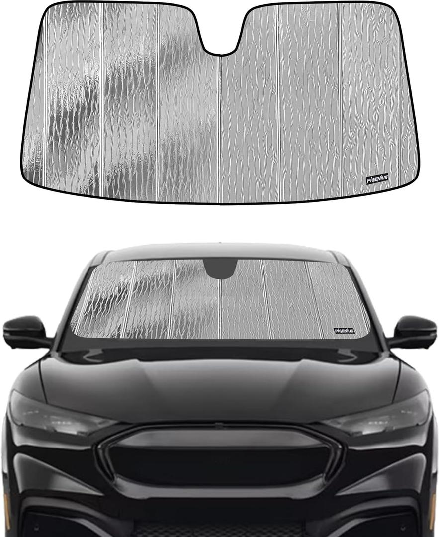 Windshield Sun Shade for Ford Mustang Mach-E 2021-2025, Custom Fit Front Window Sunshade - AstraGuard