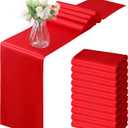 Horbaunal 12 Pack Red Satin Table Runner 12 x 108 Inch, Smooth Table Runners for Wedding Banquets Birthday Party