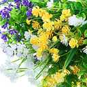 WILLBOND 12 Bundles Artificial Flowers Outdoor, UV Resistant Faux Artificial Plants Shrubs Plastic Flower Bulk for Hanging Planter Porch Window Home Spring Summer Decor(Yellow, Purple, White)