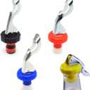 Wine Stoppers, Food-safe Silicone Bottle Stoppers, Expanding Manual Beverage Stopper, Reusable Wine Bottle Corks, Creates Airtight Seal, Assorted Colors 4 Pack (Assorted)