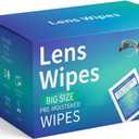 Big Size Lens Wipes - 120 Individually Wrapped Large Towelettes | Deep Clean Pre-Moistened Eyeglass Cleaner for Sunglasses, Camera Lenses, Monitors & Screens
