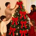 Frekkoy Christmas Bows - 12Pcs Christmas Red Velvet Bows 9''x13'' Packaged in a Box, Perfect for Gift Wrapping, Tree, Wreath, Gifts & Home Christmas Decorations