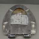Toilet Seat, Slow Close, Premium Moulded Wood, Quick Release, Slate Marble Look, PIKLiDS, Laminated Woodgrain Finish (Elongated)