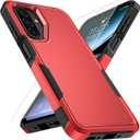 Vinve for Samsung Galaxy A26 5G Case with HD Screen Protector, Military-Grade Shockproof & Dual-Layer Protection, Anti-Slip Grip Design Phone Case, Red