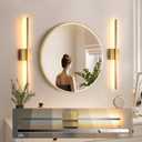 Wall Sconces Set of Two, LED Dimmable Sconces Wall Lighting, Brushed Gold Modern Wall Sconce Light for Bathroom, Living Room, Bedroom, Hardwi, 28Inch