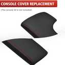 KBH Center Console Armrest Cover Replacement for Lexus IS200t IS250 IS300 IS350 2014 2015 2016 2017, Middle Console Arm Rest Lid Skin Upholstery, Vinyl Leather, Black-Red Stitch