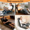 ZALL Grey Floor Folding Recliner Chair, Adjustable Back Support - Ergonomic Comfort for Game Room, Home Reading Leisure