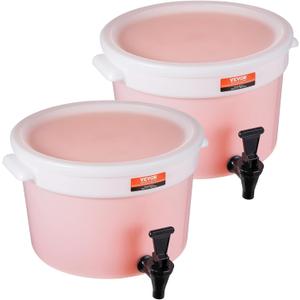 VEVOR Beverage Dispenser, 3 Gallon *2 Drink Dispensers for Parties, Plastic Juice Dispenser with Spigot and Lid, Iced Tea Lemonade Juice Water Dispenser, for Restaurants, Hotels, Parties, 2 Pack