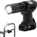 Life Mounts Universal Mounted LED Light - 3.5x1.5in, White LED - 360-Degree Rotation, Waterproof Silicone & Headlight for Walker with Seat - 300 Lumen Cree & Mobile Scooter Headlight