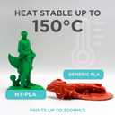 Polymaker HT-PLA Filament 1.75mm Black, High Temp PLA for 3D Printing, Heat Stable Up to 150C, Easy to Print, Works with Most FDM Printers, 1kg Spool
