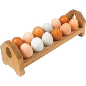 Farmhouse Stackable Wood Egg Holder - Fresh Egg Storage Rack (1)