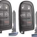 SUPALAND Car Key Fob Replacement Fits for Chrysler 300 Dodge Charger 2011-2018 Challenger Dart 2014-2016 Keyless Entry Remote Start Control Set of Two M3N-40821302 56046777AB 56046759 AF 5026676