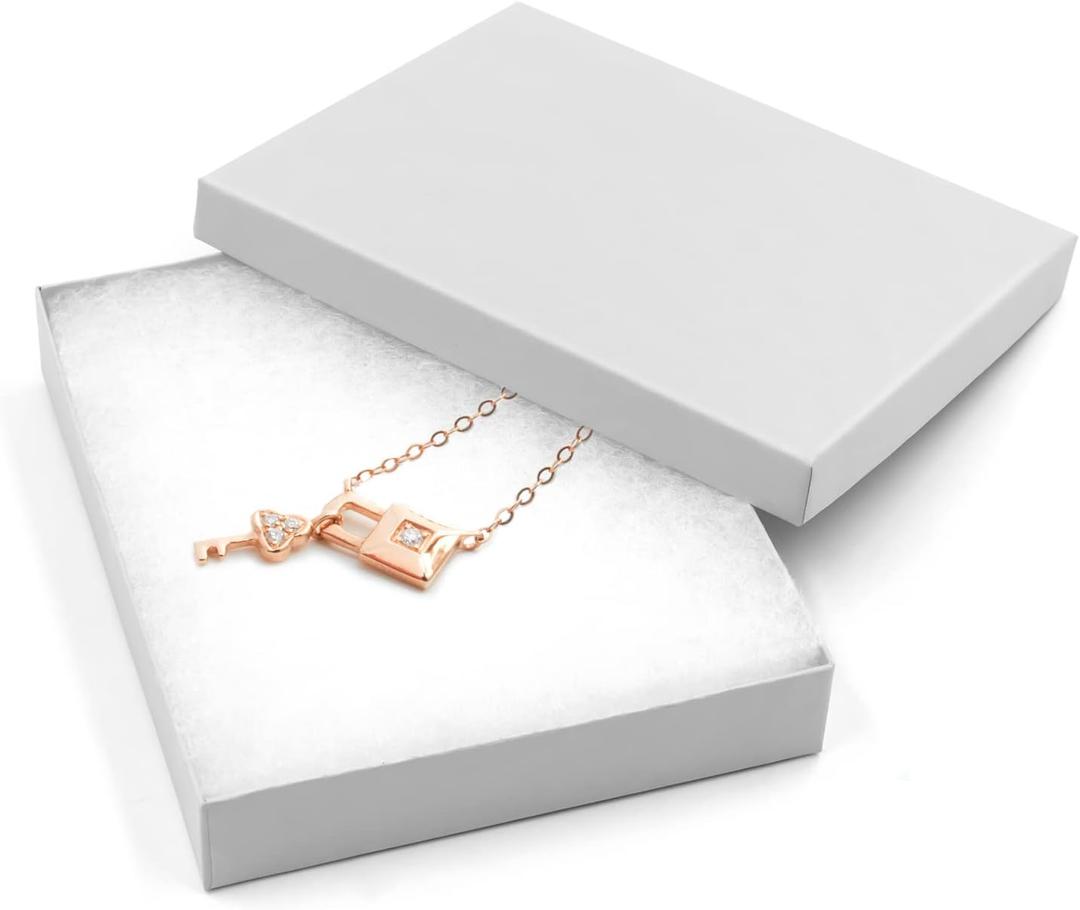 Cardboard Jewelry White Gift Boxes 10 Pack6x51 inches, its apply to displaying necklaces, rings, bracelets, earrings