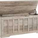 VANKILEY 47.2" Storage Chest Extra Large,Storage Trunk with 2 Safety Hinges,Wooden Storage Bench,Shoe Bench,47.2x15.7x19.1 Inch,Easy Assembly,Storage Bench for Bedroom,Living Room,entryway(Greige).