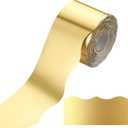 Ecally 65.6 ft Scalloped Bulletin Board Borders Classroom Shine Decorative Scalloped Bulletin Board Trim Borders Decorations for School Classroom Home Decor(Gold)