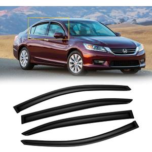 Window Visors for Honda Accord 2008-2017, Rain Guards Vent Shade Shield Deflector Dark Smoke 08 09 10 11 12, Tape-On, 4PCS