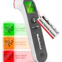Mueller Non-Contact Infrared Thermometer for Adults and Kids Thermometer for Fever Body and Surface Memory Recall Auto Power-Off with Backlight Indicator Gray