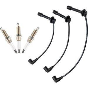 Spark Plug Wire and Spark Plugs Kit-MIA11722 MIA11723 MIA11724 Compatible with John Deere 825i 825i S4,extended edition(3PCS)