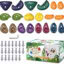 TOPNEW 20PCS Rock Climbing Holds with Mounting Hardware - Climbing Rocks for Indoor/Outdoor Kids Adults Rock Wall, Play Set & Climbing Gym, Dark Color
