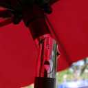Sunnyglade 9' Patio Umbrella Outdoor Table Umbrella with 8 Ribs Red