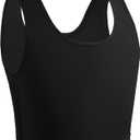 XUJI Breathable Half Chest Binder for Transgender FTM Pullover Binder (4X-Large, Black)
