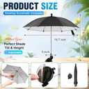 Novabright 1 PC Mini Drink Umbrella with Base, Desktop Table Umbrella for Drinks & Phones, Portable Sunshade for Outdoor Patio, Pool, Camping, Picnic(Suction Cup Style,Black)