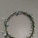 Flower Crowns for Women Girls - Handmade Fairy Wreath Renaissance Garland Bridal Cosplay DIY Halloween Christmas Maternity Shoot Vacation Photography Props Shower Blue Rose