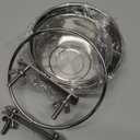 2 Pcs Small Pet Dog Food Water Bowl for Cage Stainless Steel Non-Spill Kennel Hanging Cats Pets Bowls with Clamp Holder Crate Feeder Dish for Small Dogs Pets (4.7x1.9'' & 3.9x1.7'') (Silver)