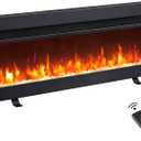 Efiretric® Arthur 36" W 3 in 1 Electric Fireplace (EF456), Freestanding, Wall Mounted, Recessed, 9 Colors Flame Effect, TV Media Wall, Heater 750W/1500W, Remote Control, 4.7"D x 36.2"W x 13"H