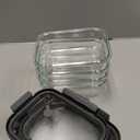 5-Pack Borosilicate Glass Containers with Tempered Lids, 35.2oz/4.4 Cup Airtight Meal Prep Set, Microwave/Freezer Safe (Gray)