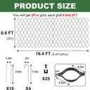 Gravel Grid 2'' Depth with Metal Stakes, 6.6x16.4 FT Geogrid for Gravel Driveway 2200 lbs per Sq FT Erosion Control Ground Grid Gravel Stabilizer Grid for Driveway, Parking Lot, Slope, Walkway, Patio