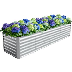 8X2X2ft (1 Pack) Galvanized Raised Garden Bed,Outdoor Planter Box Metal Patio Kit Planting Bed for Vegetables Flowers Herb (822ft)