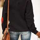 Valentine's Day Long Sleeve Sweatshirts Women Love Heart Print Graphic Shirts Pullover Tops Casual Blouse (1 Black Heart)